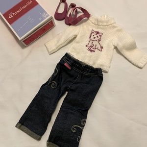 American Girl Sweet Sugar Outfit- sweater, jeans, shoes & headband in AG box